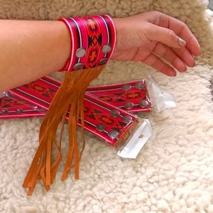 L and B Apparel leather and tassel wristlet!